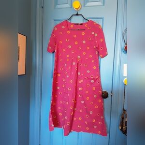 Pink Dress with Colorful Polka Dots